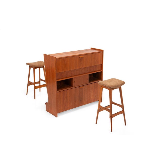 1960s SK661 Cocktail Cabinet and Bar Stools by Johannes Andersen for Skaaning & Son 1960s For Sale - Image 5 of 18