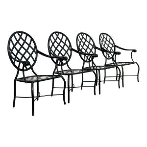 Vintage Coastal Brown Jordan “Grenada” Aluminum Dining Chairs - Set of 4