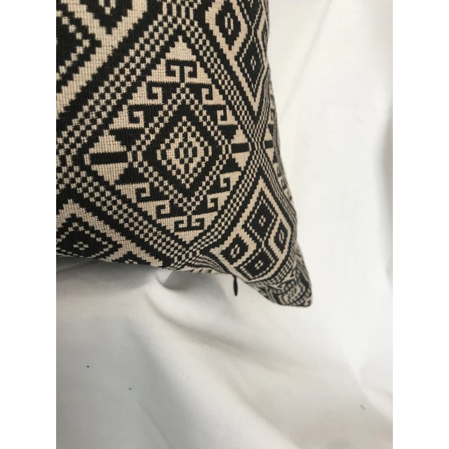 Tribal Black & White Tribal Woven Ikat Pillow For Sale - Image 3 of 8