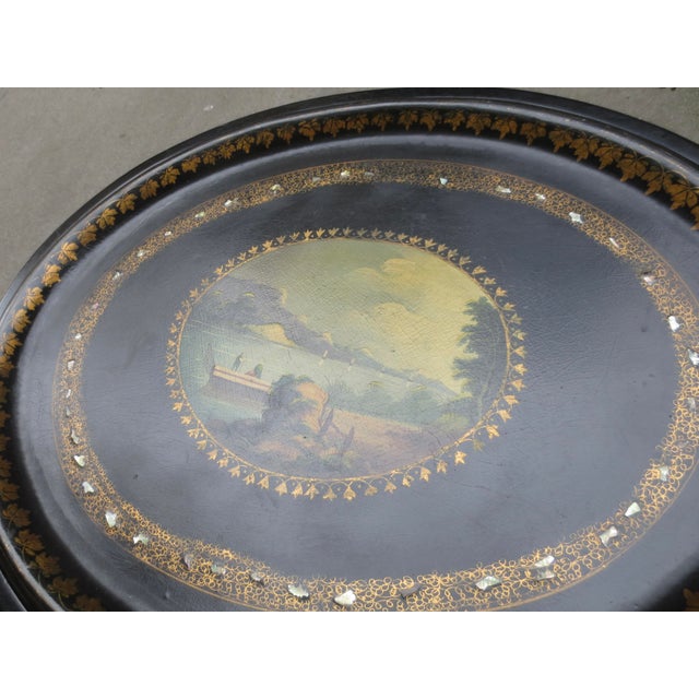Papier Mache Tray Table 19th Century For Sale - Image 17 of 17