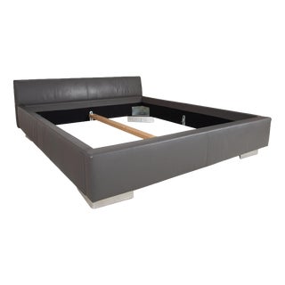 Leather Bed in Grey from Machalke For Sale