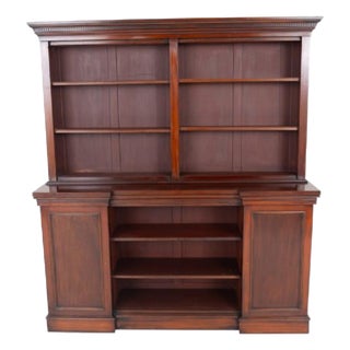 Victorian Inverted Mahogany Bookcase, 1860s For Sale