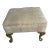 White Velvet Footstool Wooden Legs For Sale