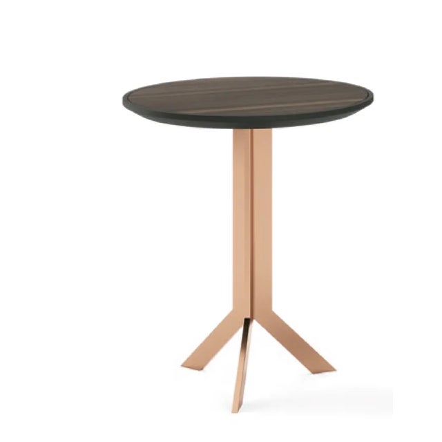 Round Lacquered and Metal Side Table by Pradi for Pradi Handicraft For Sale - Image 4 of 4