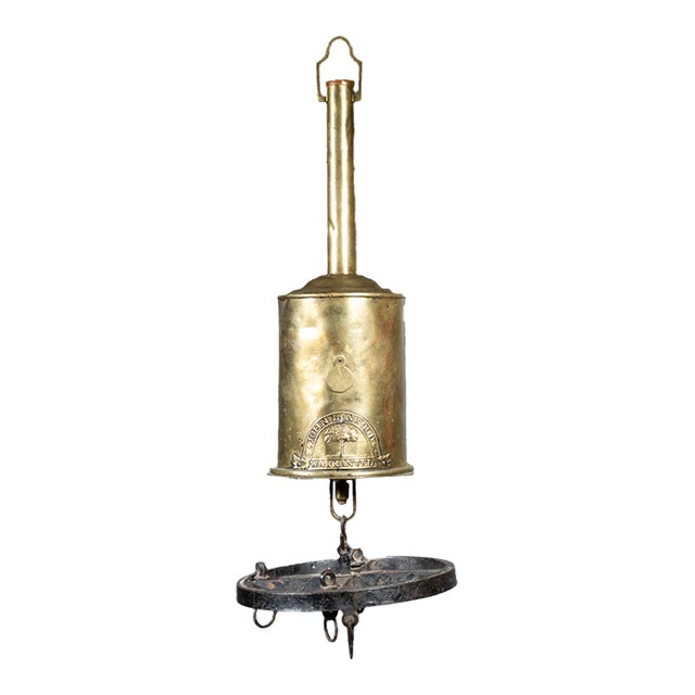 Mid 19th C. Brass Fireplace Roasting Bottle Jack For Sale