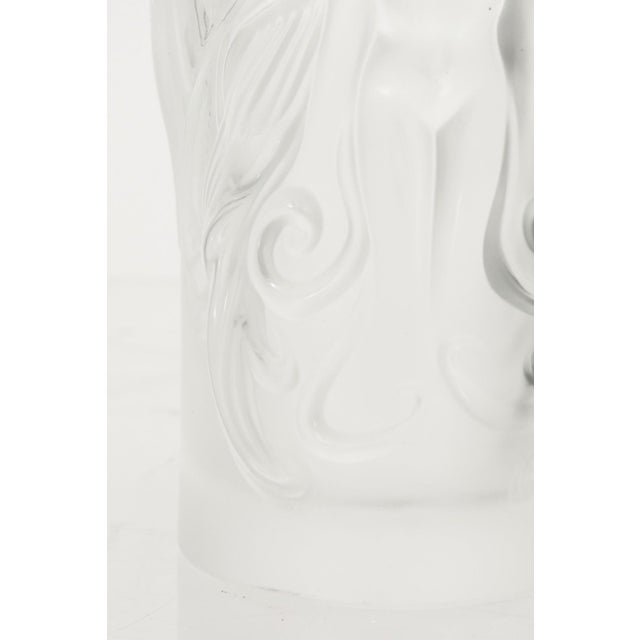 Late 20th Century Frosted Lalique Crystal Vase From the Fantasia Collection For Sale - Image 5 of 5