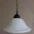 Antique German Ceiling Lamp with Brass Mount and White Arched Glass Shade, 1900s For Sale - Image 4 of 6