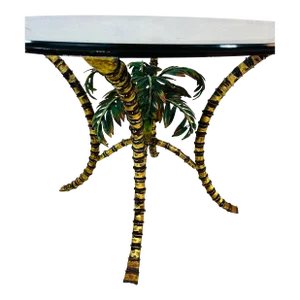 Vintage Coastal Palm Tree Dining Table
