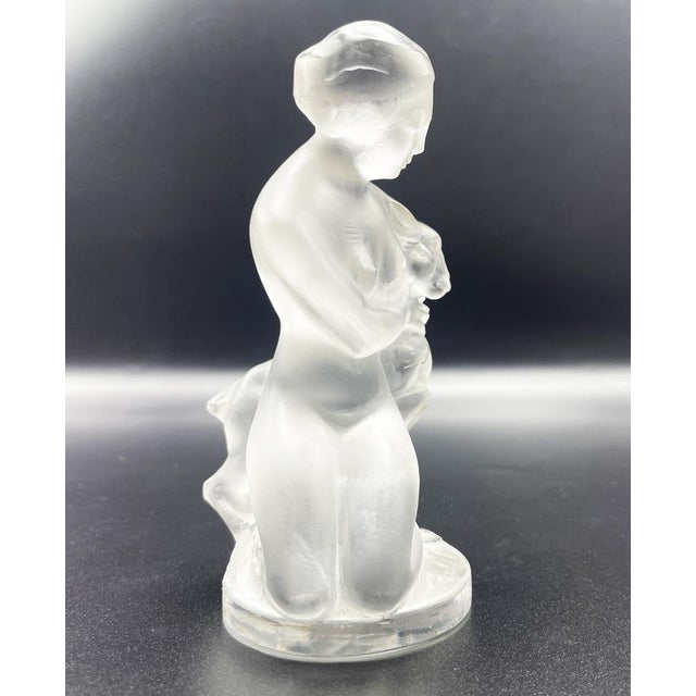 Lady with a Fawn Figurine in Crystal, 1980s For Sale - Image 12 of 15