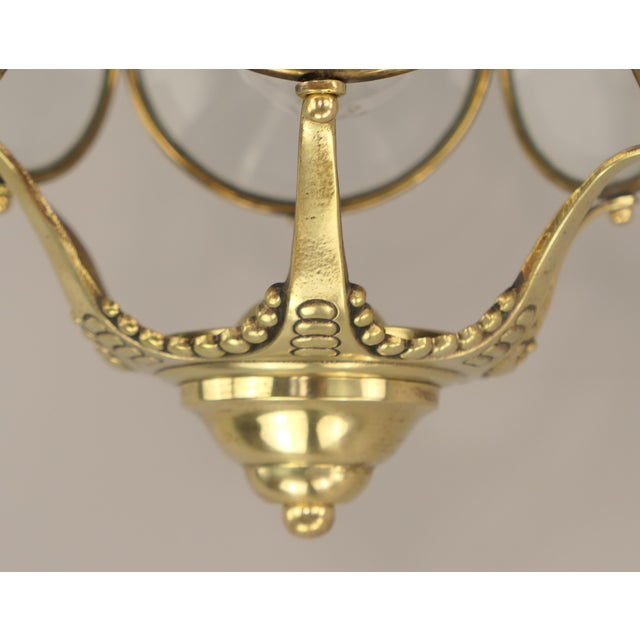 Solid brass pendant light with original cut beli crystal discs. Polished surface. Up to 250V (Europe/UK Standard).The...