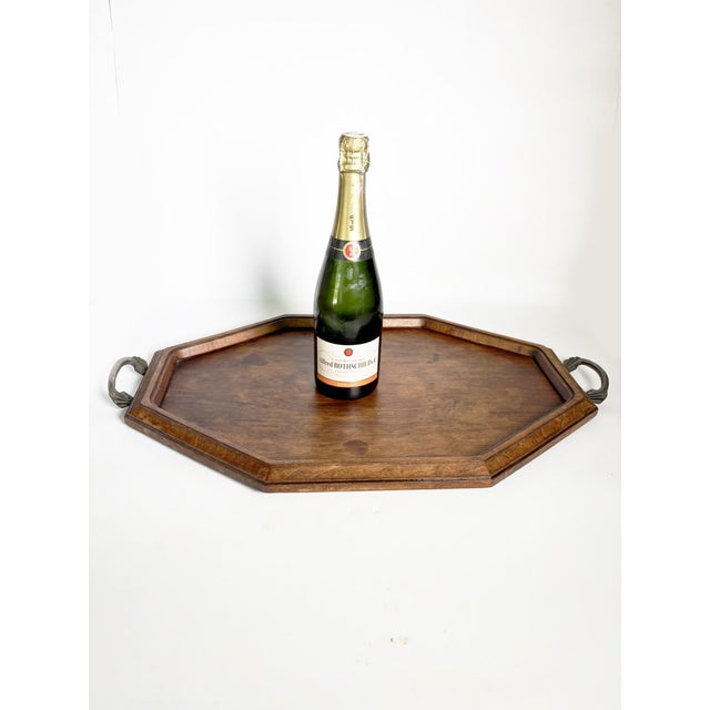 Rustic 20th Century Wooden and Metal Tray, France For Sale - Image 3 of 12