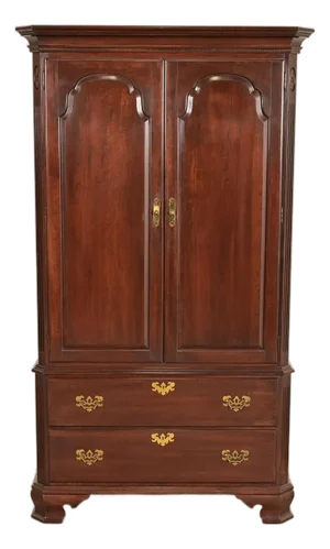 Ethan Allen Georgian Solid Cherry Wood Armoire Dresser or Gentleman's Chest