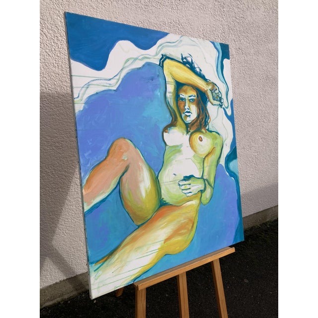 Celia Guibbert, Nude Blue Is the Warmest Color, 2000s, Painting on Canvas For Sale - Image 10 of 14
