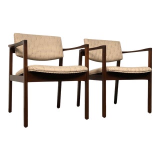 Stow Davis Mid-Century Modern Open Arm Chair / Floating Seat & Back ~ a Pair For Sale
