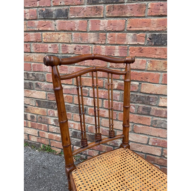 Faux Bamboo Side Chair For Sale - Image 4 of 8