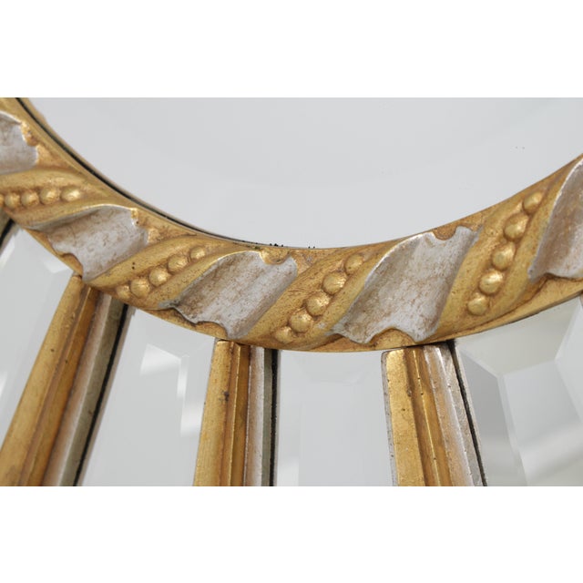 Friedman Brothers Round Modern Sunburst Gold & Silver Mirror For Sale In Philadelphia - Image 6 of 13
