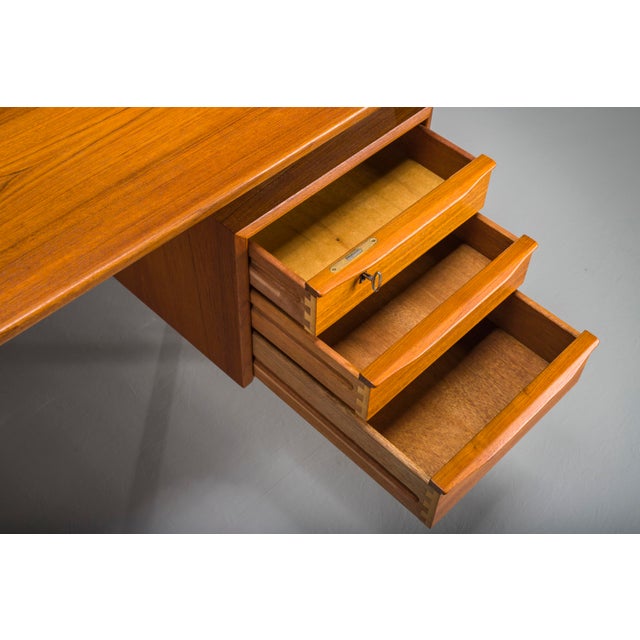 1960s Danish Teak Desk by Peter Lovig Nielsen for Hedensted Mobelfabrik, 1974 For Sale - Image 5 of 18