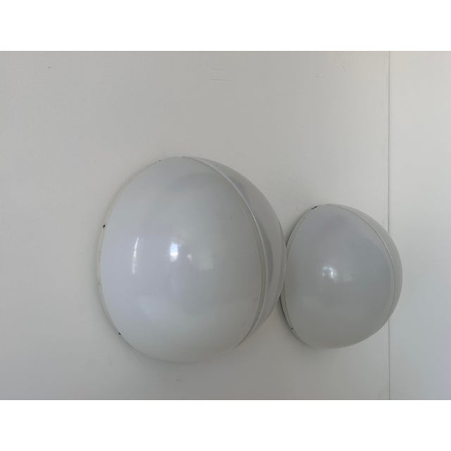 German Metal and Opaline Wall Lights, 1970s, Set of 2 For Sale - Image 9 of 16