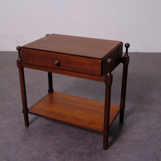Vintage Italia Teak Bedside Table by Fratelli Proserpio, 1950s For Sale - Image 4 of 16