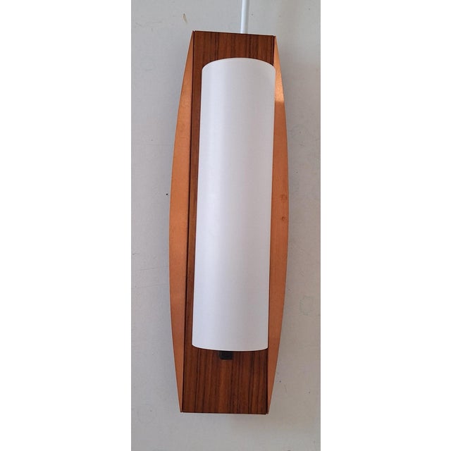 Vintage Wall Lamp with Copper Frame and Teak, 1970s For Sale - Image 6 of 11