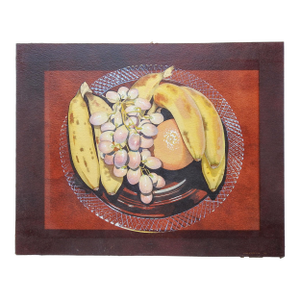Late 20th Century Realist Still Life Painting With Bananas and Grapes