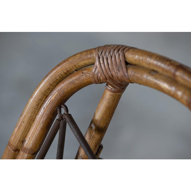 Mid-Century English Bamboo Reclining Armchair, 1950s For Sale - Image 10 of 14