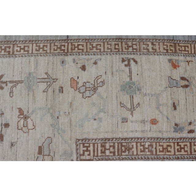 Large All-Over Design Khotan Rug in Grey Blue, Light Brown, Ivory & Taupe For Sale In Atlanta - Image 6 of 15