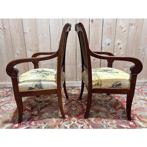 Antique Armchairs with Scrolled Back, Set of 2 For Sale - Image 6 of 11