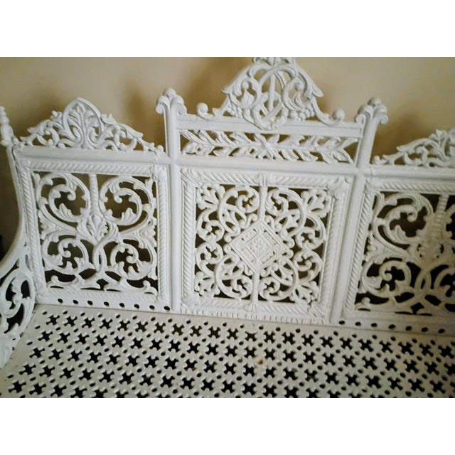 Late 19th Century Original Peter Timmes and Sons Curtain Wrought Iron 43" Bench For Sale In Philadelphia - Image 6 of 8