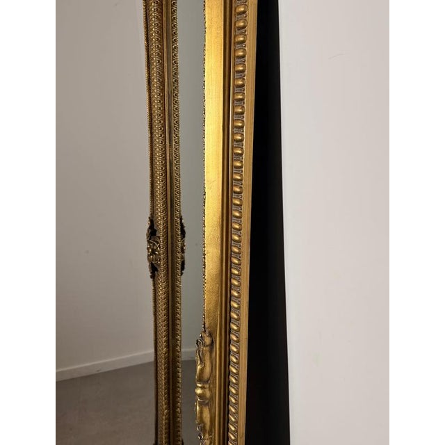 Classic Baroque Gilt Floor Mirror For Sale - Image 5 of 6
