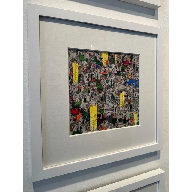 Contemporary Guillaume Cornet, Favela 12, 2019, Ink on Paper, Framed For Sale - Image 3 of 6