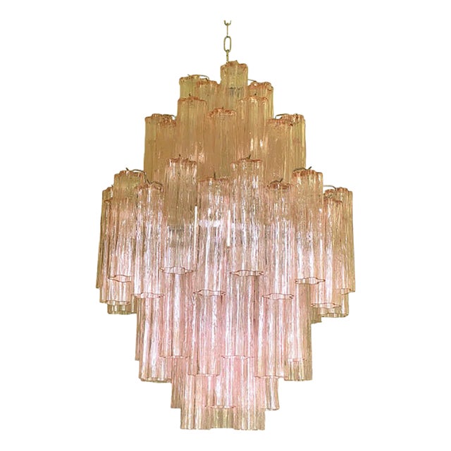 Pink Tronchi Murano Glass Chandelier by Simoeng For Sale