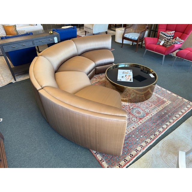Richard Andronaco Golden Bronze Silk Serpentine Sectional For Sale - Image 11 of 18