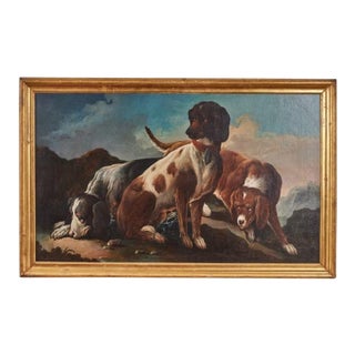 18th Century Canine Painting, circa 1740 For Sale