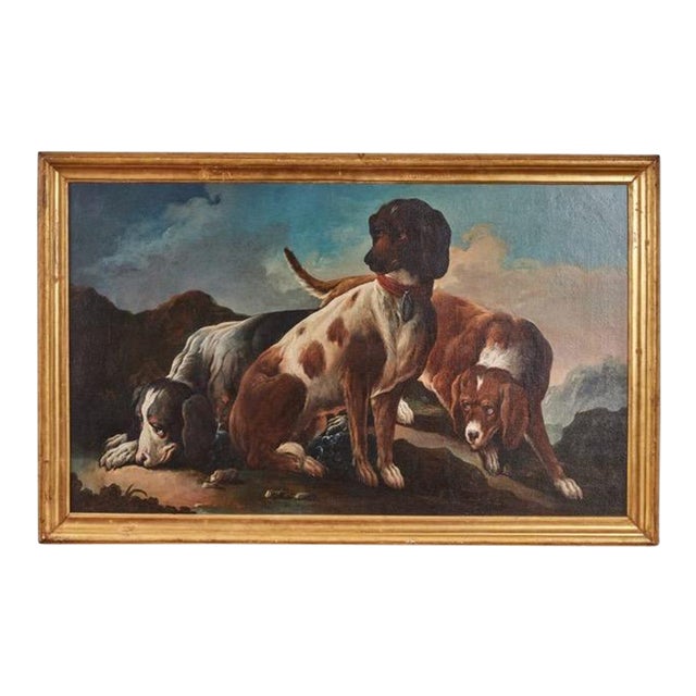 18th Century Canine Painting, circa 1740 For Sale
