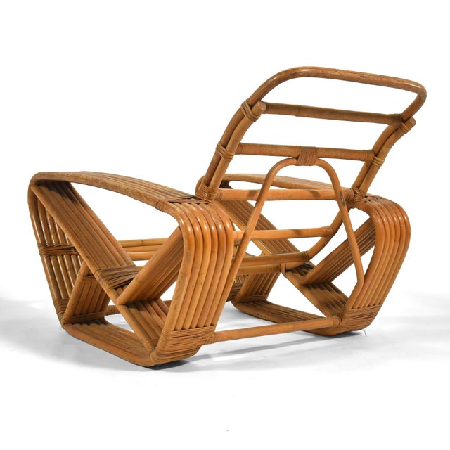 Paul Frankl 6-Band Rattan Pretzel Arm Chaise For Sale In Chicago - Image 6 of 9