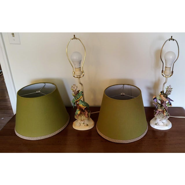 Pair of Vintage Lamps With Porcelain Birds For Sale In Baltimore - Image 6 of 11