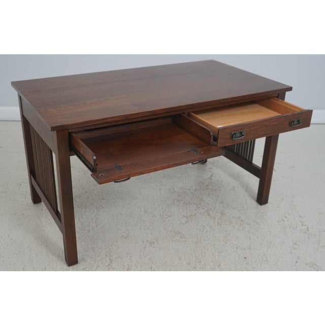 Mission Stickley Mission Oak 2 Drawer Desk For Sale - Image 3 of 18