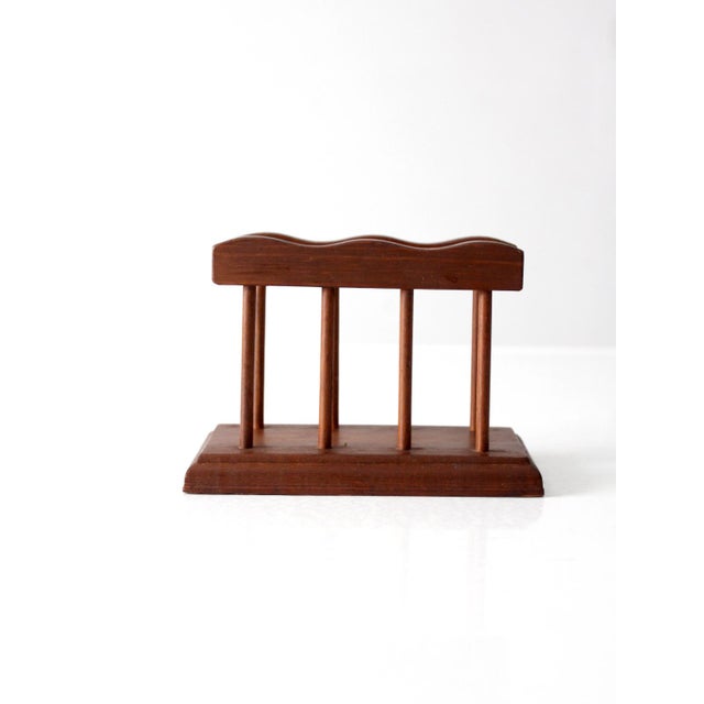 Mid-Century Modern Mid 20th Century Mid-Century Modern Wood Napkin Holder For Sale - Image 3 of 12