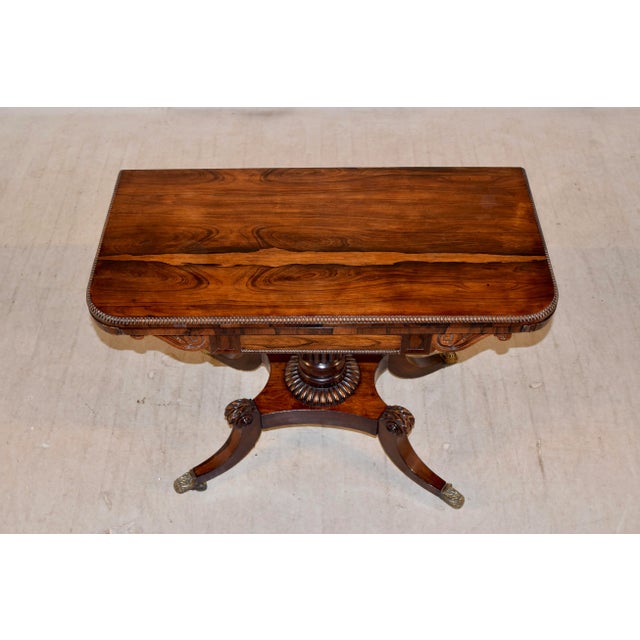19th C. English Rosewood Game Table For Sale - Image 11 of 12