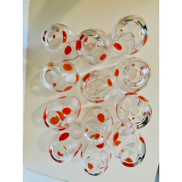 Late 20th Century Handblown Mid-Century Modern Glasses - Set of 12 For Sale - Image 17 of 17