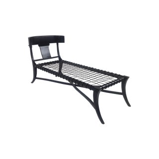 Espresso Klismos-Style Chaise For Sale