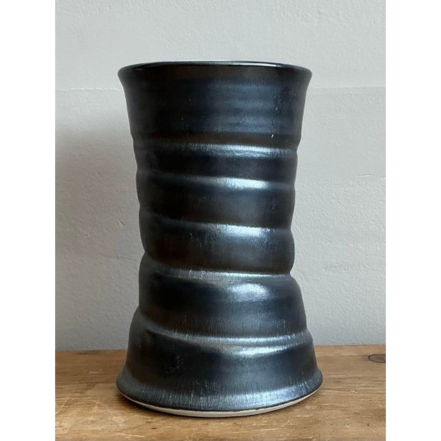 Mid-Century Modern Vintage Original Studio Pottery Vase For Sale - Image 3 of 12