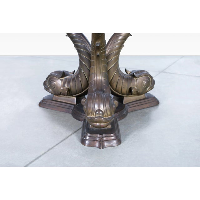 Mid-Century Modern Vintage Italian Bronze Koi Fish Dining Table, 1970s For Sale - Image 3 of 12