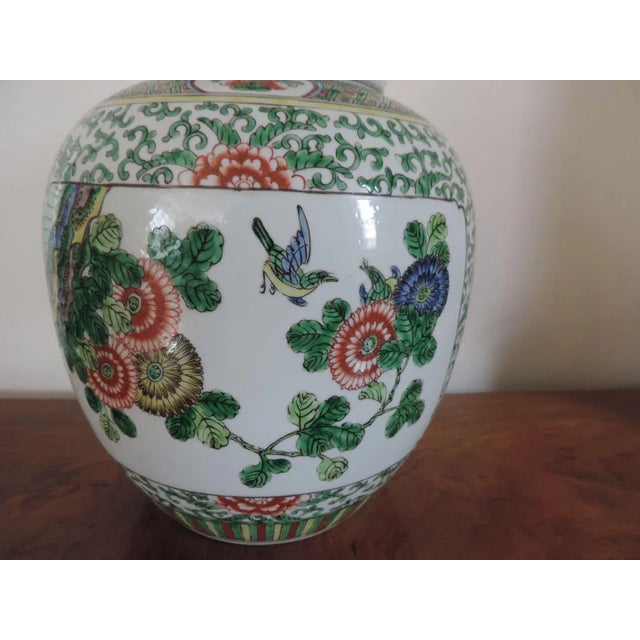 Large 19th Century Chinese Famille Vert Porcelain Vase Jar For Sale In New York - Image 6 of 11