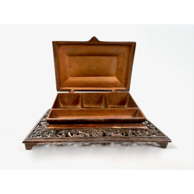 Antique Cast Bronze Desk Trinket Box, 1890s For Sale - Image 4 of 14