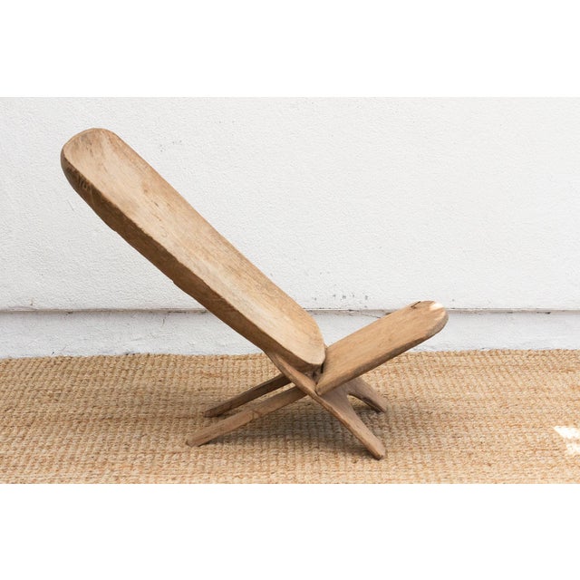 1950s West African Safari Folding Carved Chair For Sale - Image 5 of 8