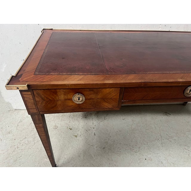 Louis XVI Flat Desk in Mahogany and Rosewood Veneer, 18th Century For Sale - Image 12 of 18