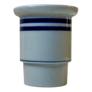 Stoneware Vase with Blue Stripes by Niels Refsgaard for Danish Design Ltd., 1980s For Sale