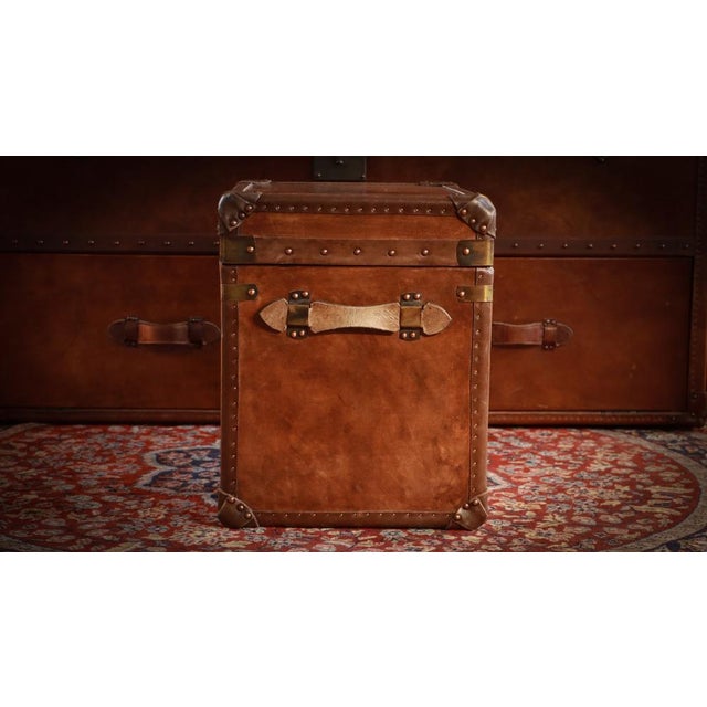 Vintage Officers Campaign White Star Trunk in Leather, 2010s For Sale - Image 15 of 18
